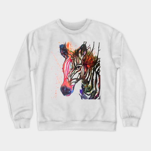 Zebra Splash Crewneck Sweatshirt by StudioKaufmann